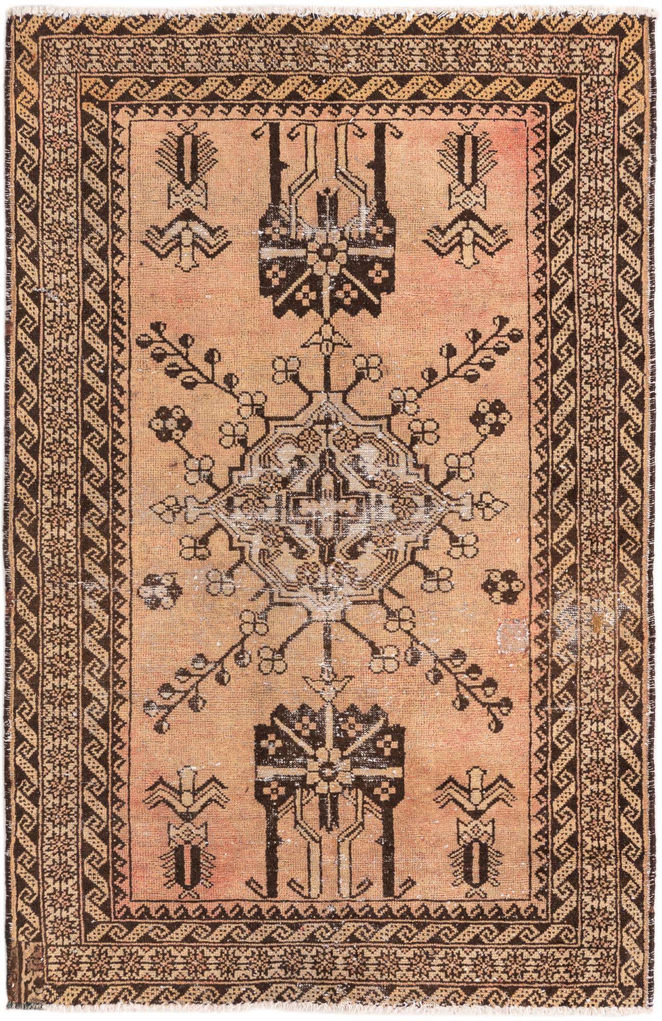 4' x 6' 4 Hand Knotted Ultra Vintage Persian Wool Rug