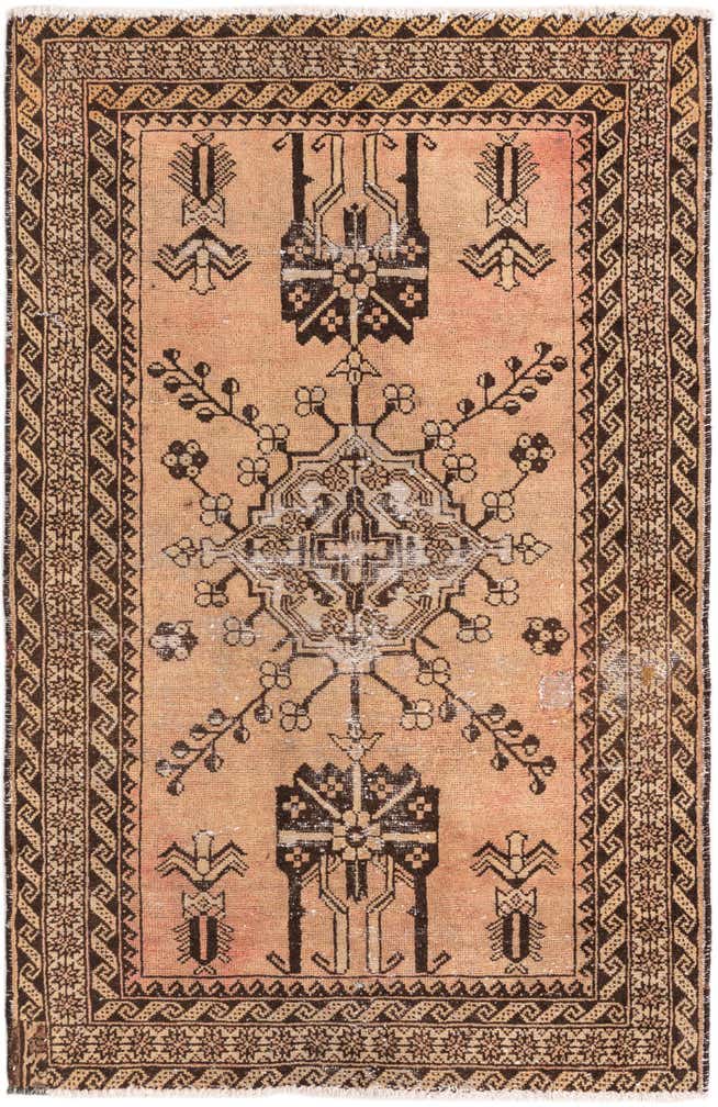 4' x 6' 4 Hand Knotted Ultra Vintage Persian Wool Rug