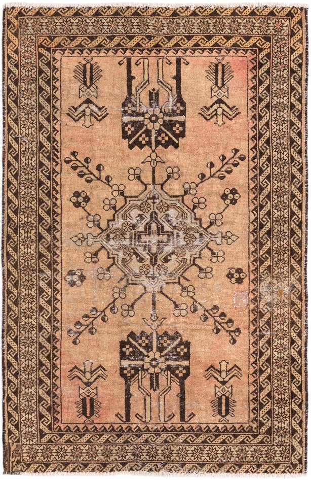 Detail image of 4' x 6' 4 Hand Knotted Ultra Vintage Persian Wool Rug