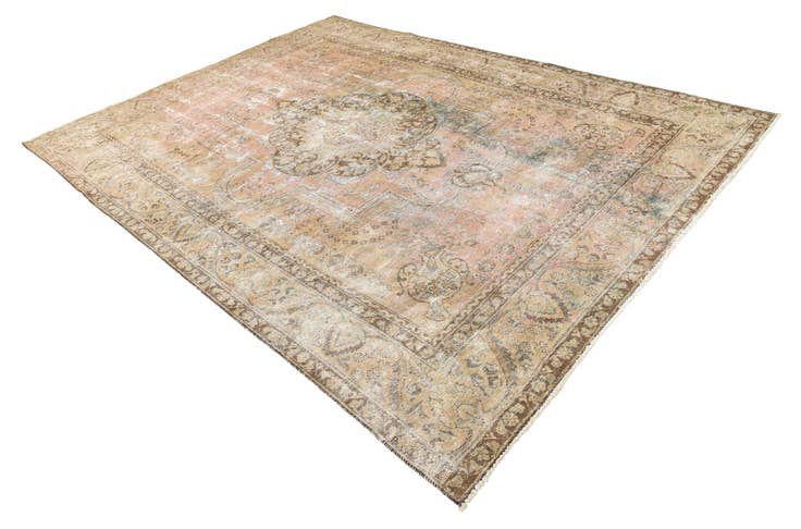 Detail image of 7' 10 x 11' Hand Knotted Ultra Vintage Persian Wool Rug