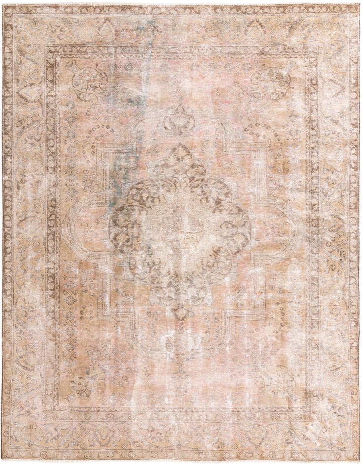 Detail image of 7' 10 x 11' Hand Knotted Ultra Vintage Persian Wool Rug