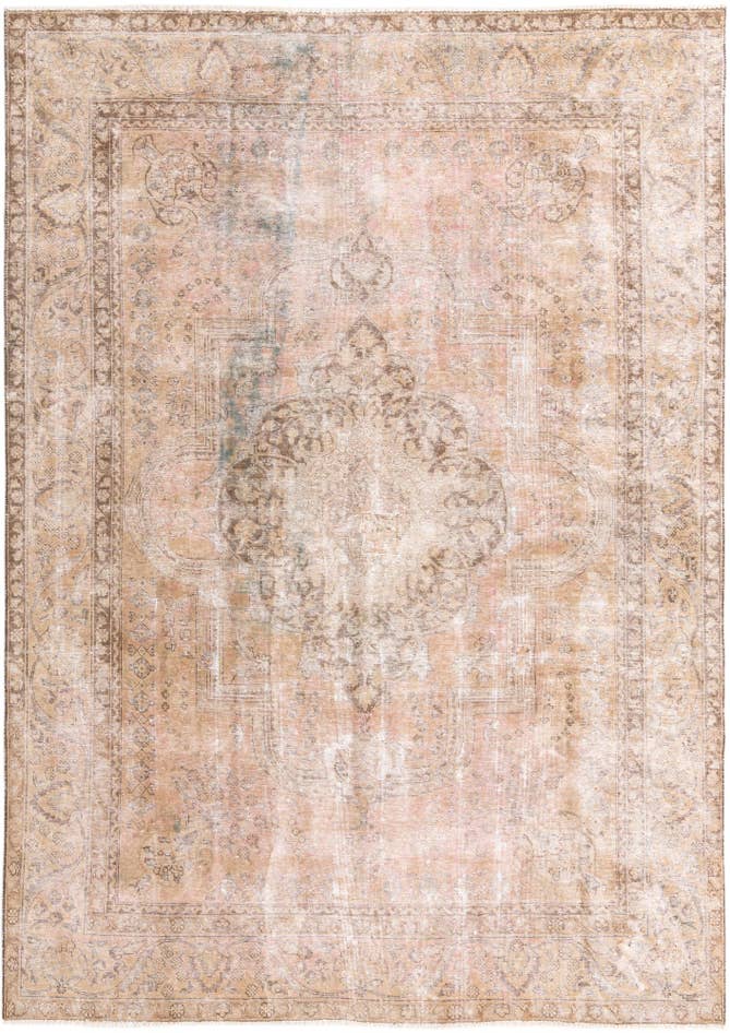 Detail image of 7' 10 x 11' Hand Knotted Ultra Vintage Persian Wool Rug