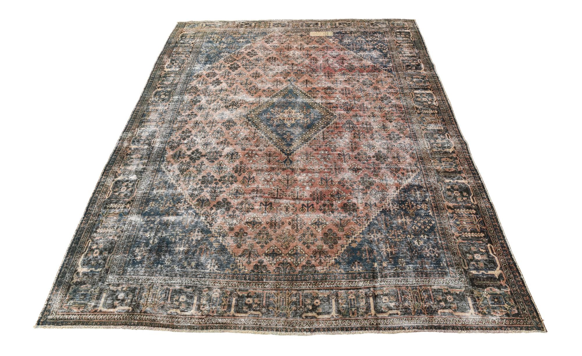 9' 1 x 12' 2 Hand Knotted Ultra Vintage Persian Wool Rug