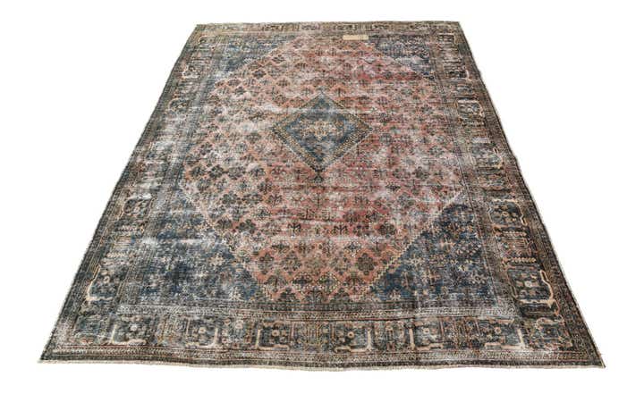 275cm x 370cm Handgeknoopt Ultra Vintage Perzisch Wol Vloerkleed