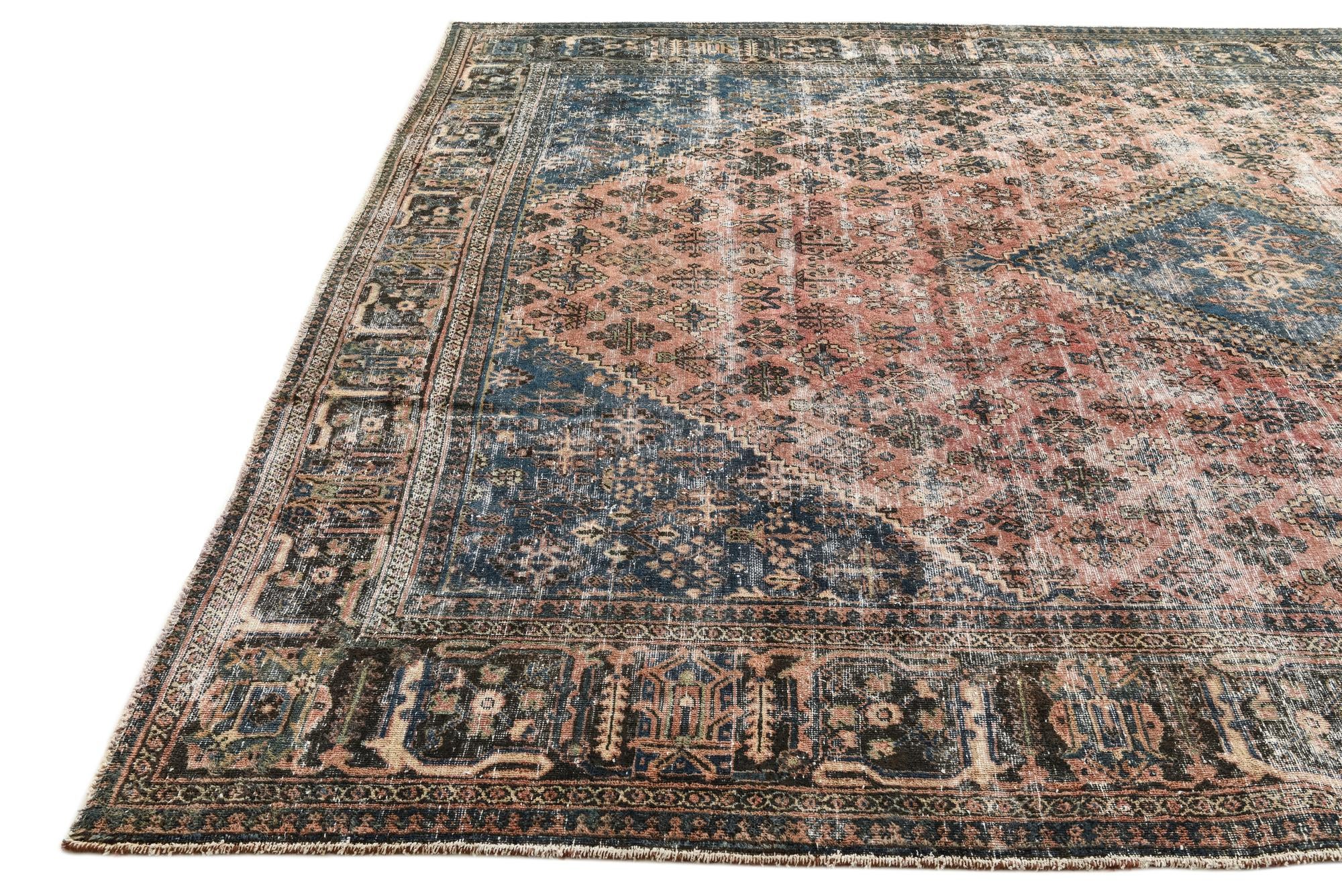 9' 1 x 12' 2 Hand Knotted Ultra Vintage Persian Wool Rug