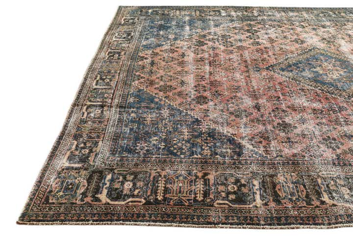 275cm x 370cm Handgeknoopt Ultra Vintage Perzisch Wol Vloerkleed
