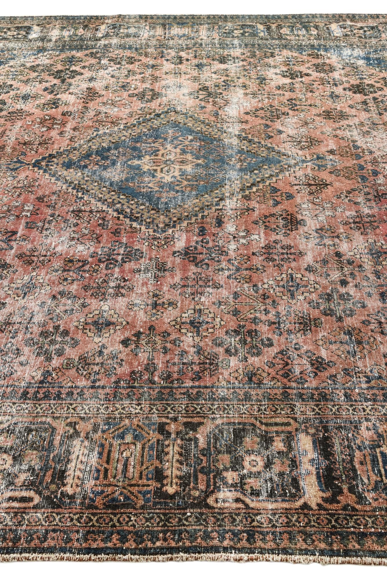 9' 1 x 12' 2 Hand Knotted Ultra Vintage Persian Wool Rug