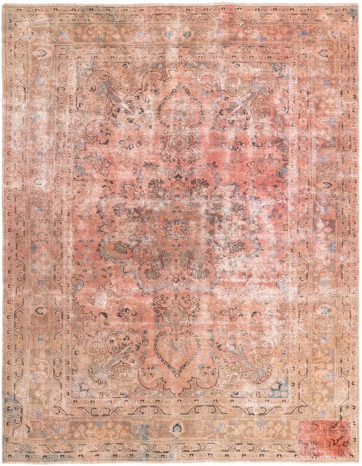 Detail image of 6' 6 x 9' 6 Hand Knotted Ultra Vintage Persian Wool Rug