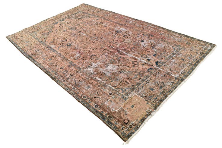 Detail image of 6' 2 x 9' 10 Hand Knotted Ultra Vintage Persian Wool Rug