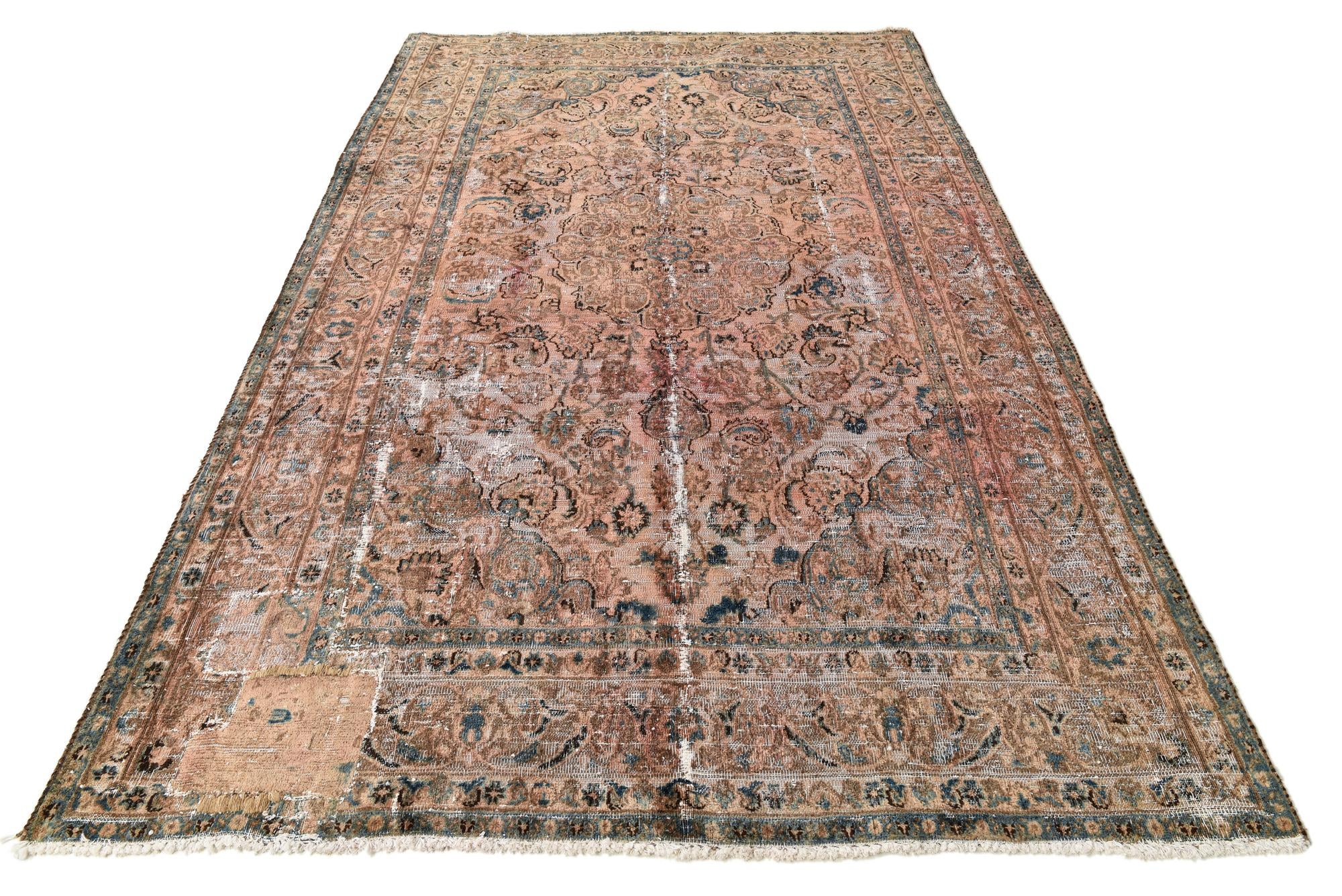 6' 2 x 9' 10 Hand Knotted Ultra Vintage Persian Wool Rug