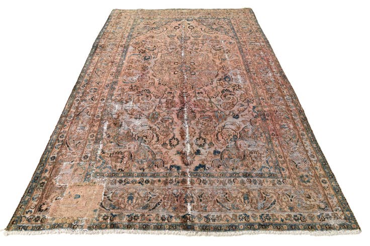 Detail image of 6' 2 x 9' 10 Hand Knotted Ultra Vintage Persian Wool Rug