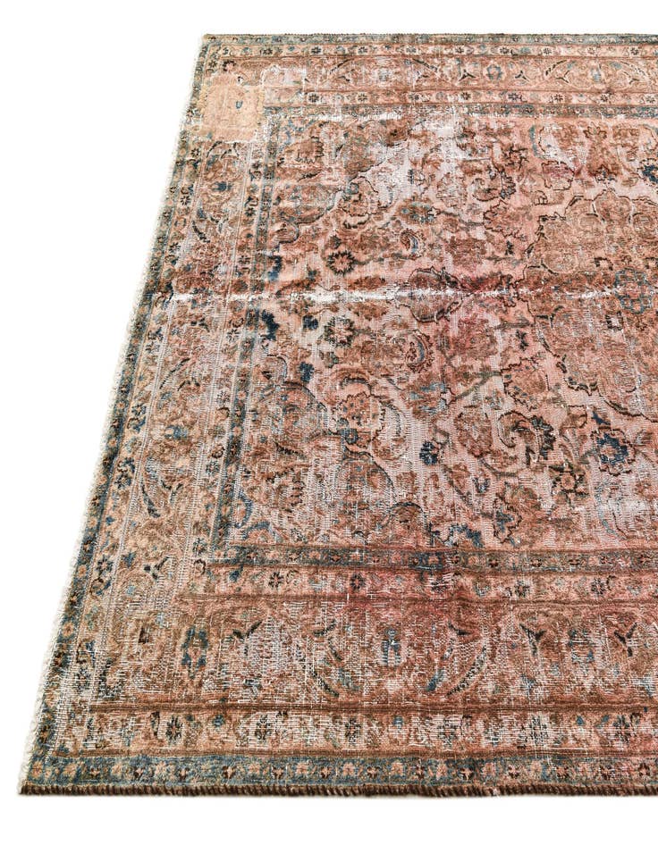 Detail image of 6' 2 x 9' 10  Hand Knotted Ultra Vintage Persian Wool Rug