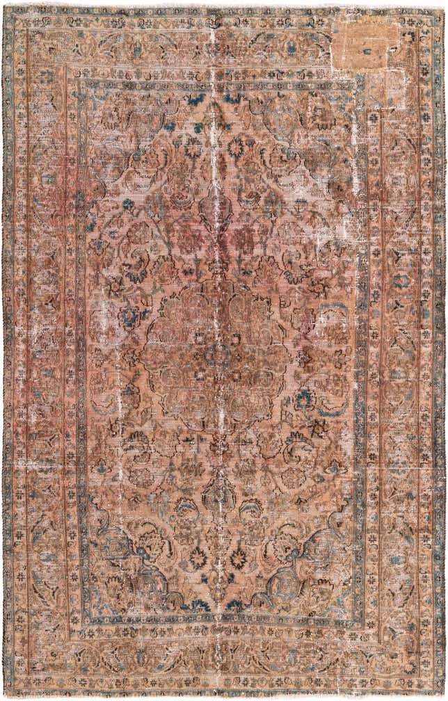 6' 2 x 9' 10 Hand Knotted Ultra Vintage Persian Wool Rug