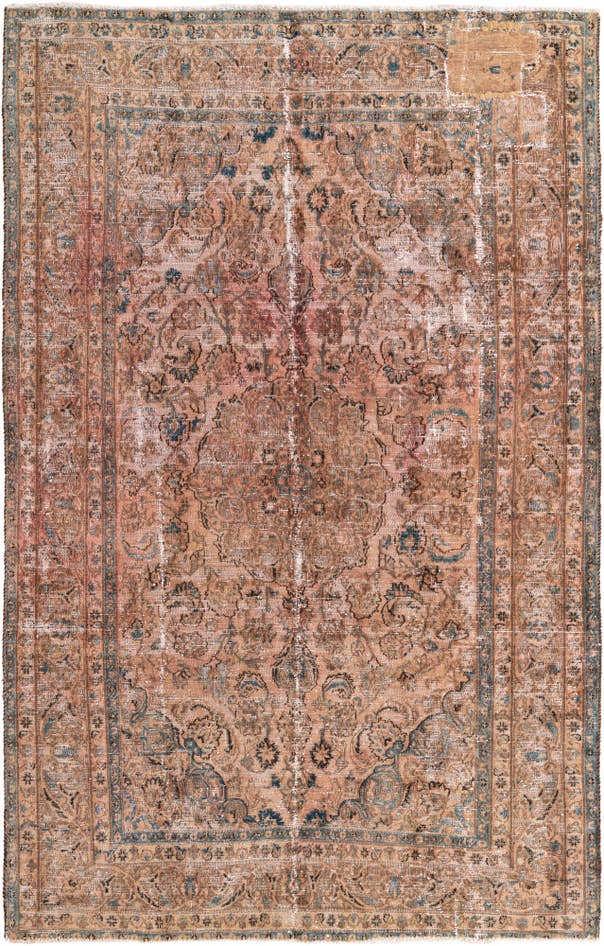 Detail image of 6' 2 x 9' 10 Hand Knotted Ultra Vintage Persian Wool Rug