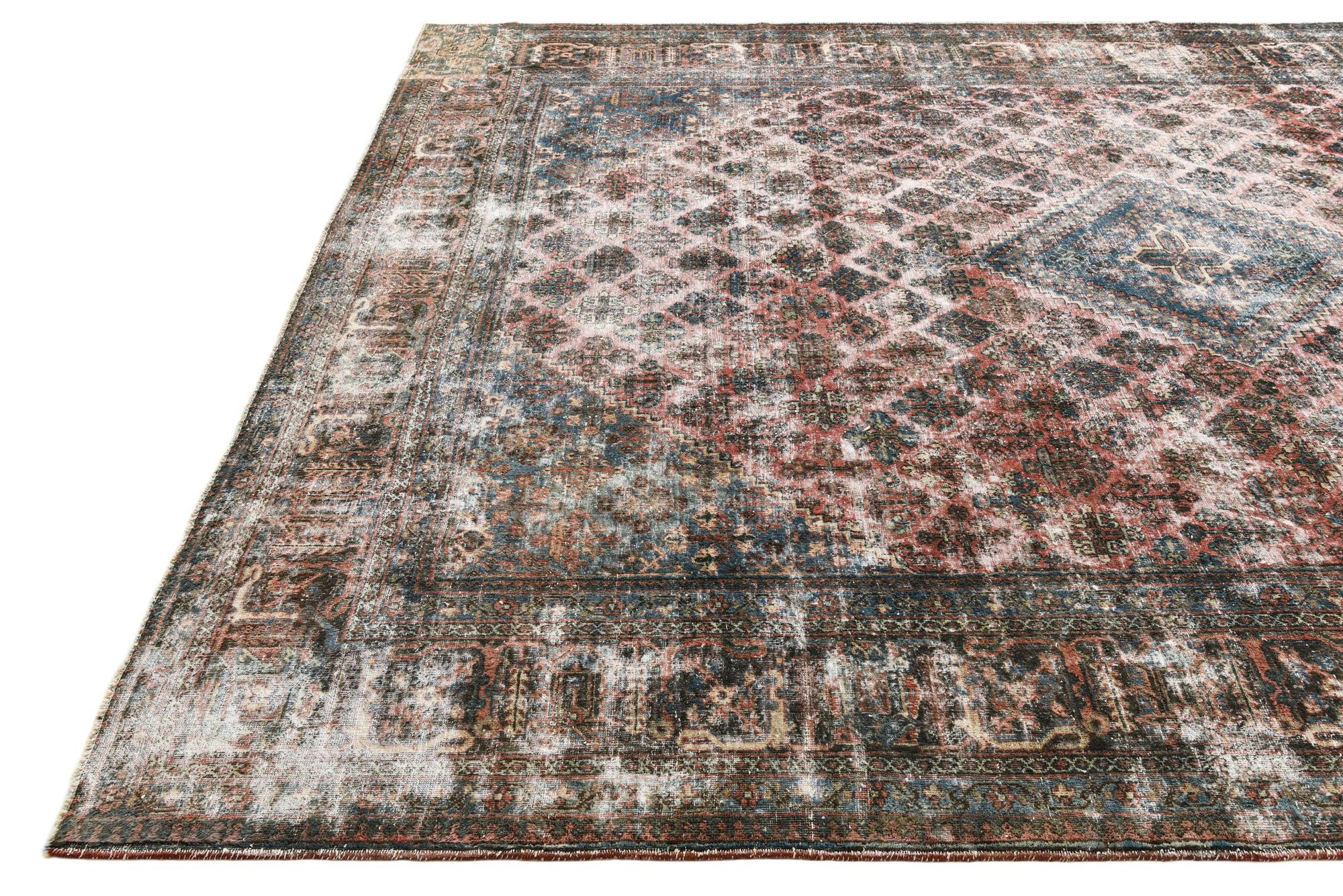 9' x 12' 1 Hand Knotted Ultra Vintage Persian Wool Rug