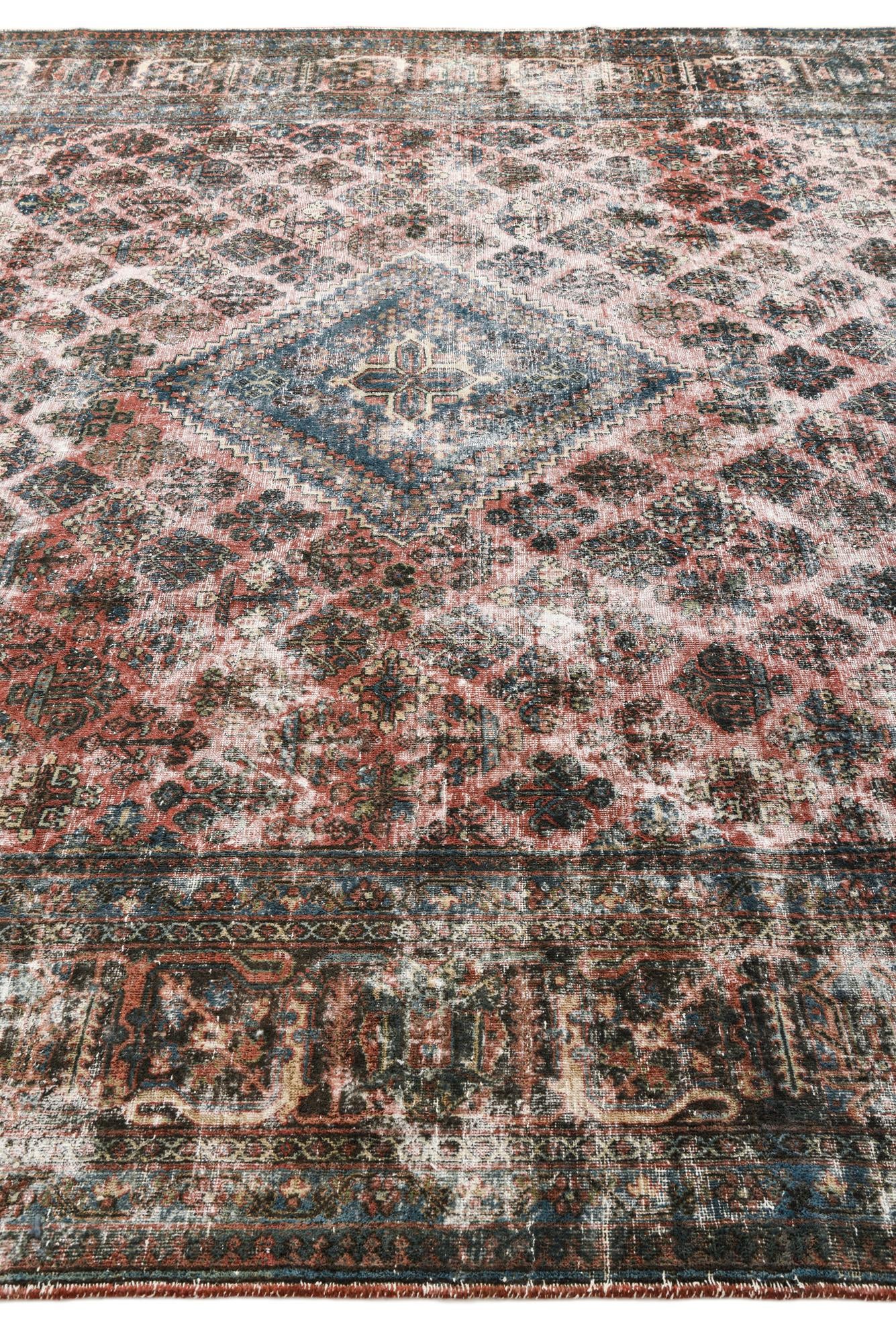 9' x 12' 1 Hand Knotted Ultra Vintage Persian Wool Rug
