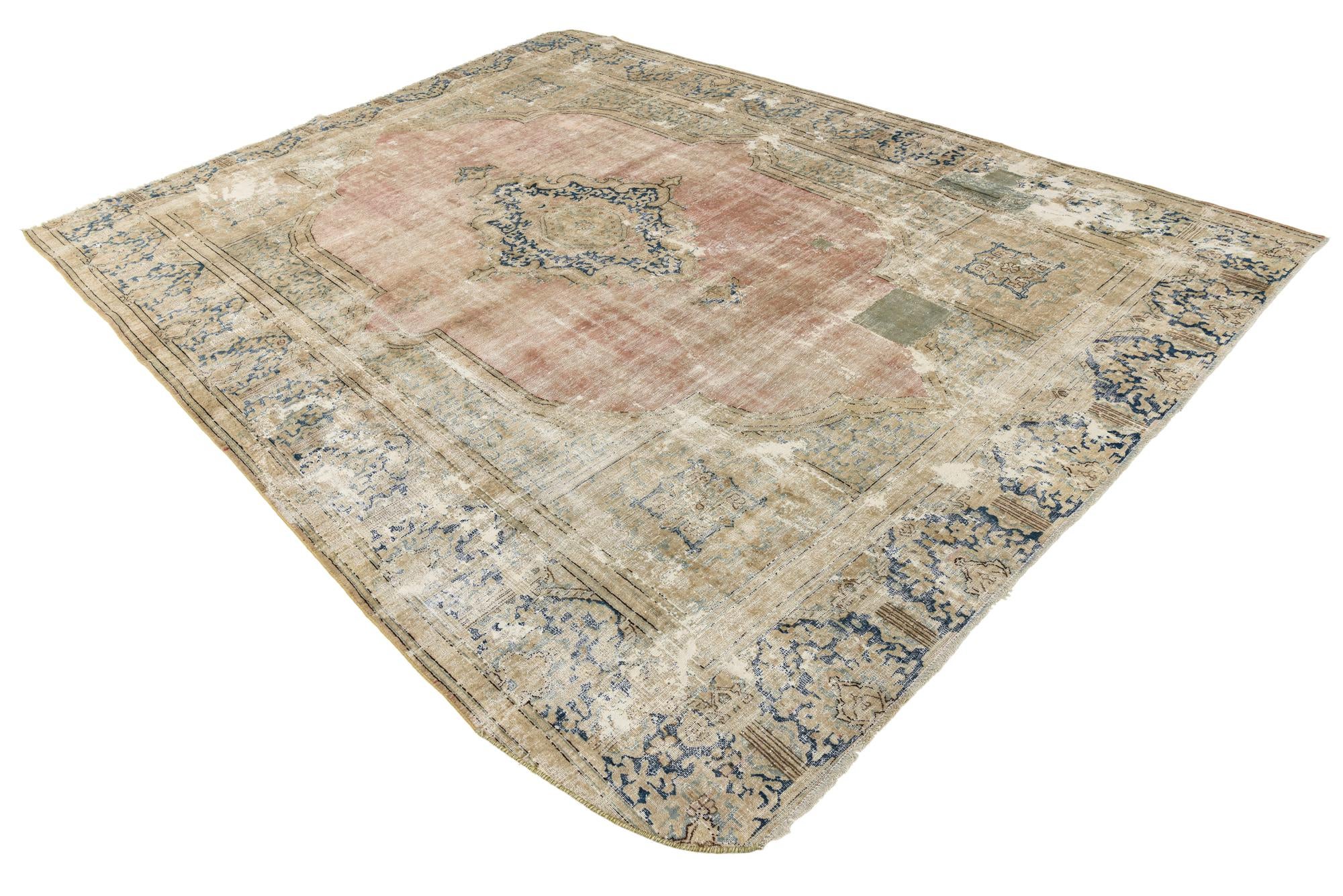 8' 9 x 11' 6 Hand Knotted Ultra Vintage Persian Wool Rug