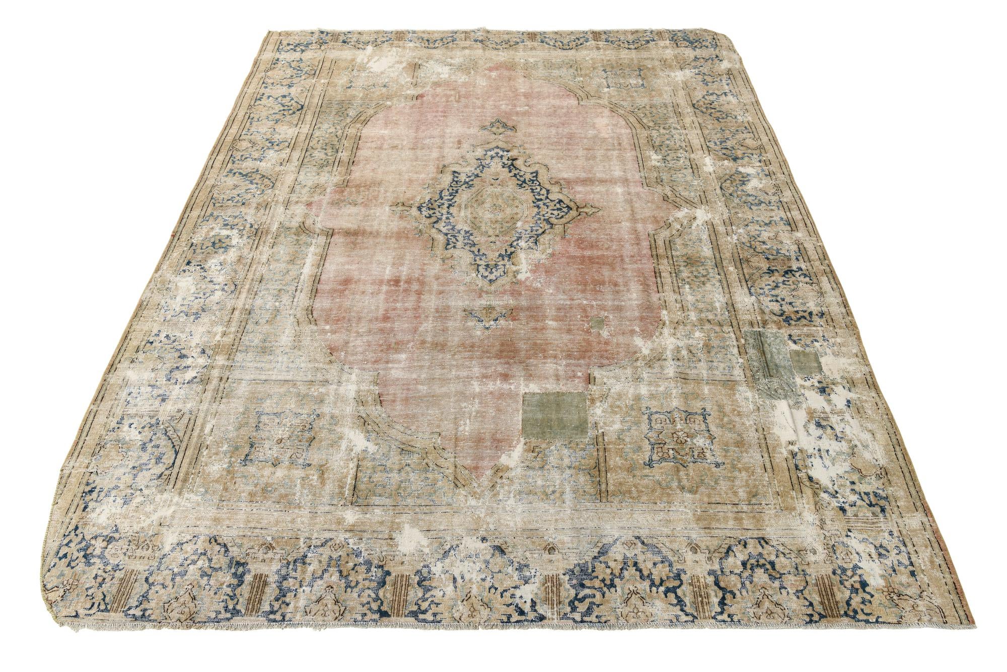 8' 9 x 11' 6 Hand Knotted Ultra Vintage Persian Wool Rug