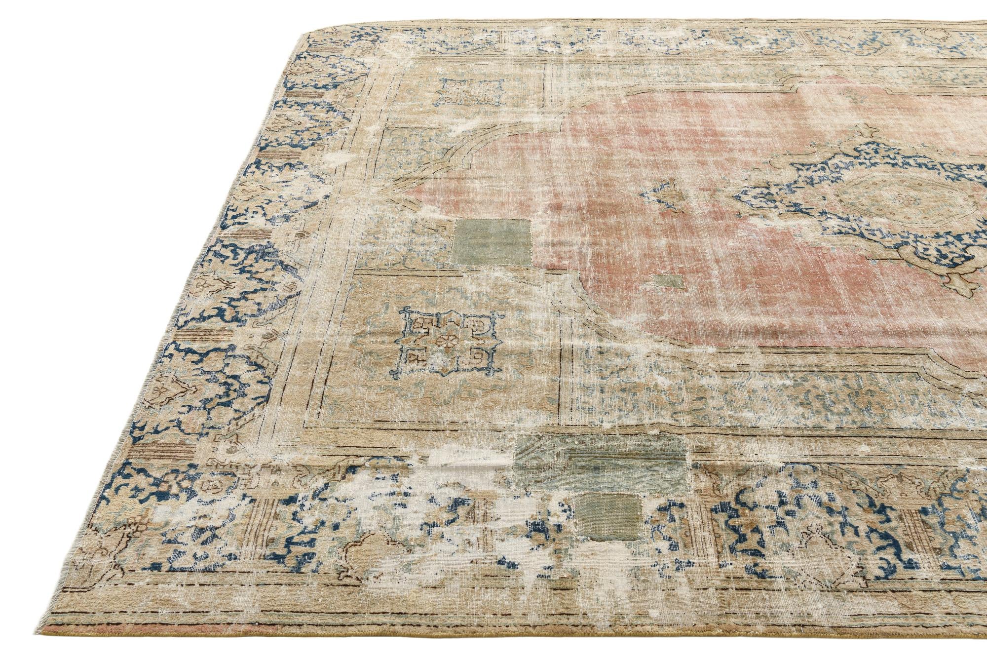8' 9 x 11' 6 Hand Knotted Ultra Vintage Persian Wool Rug
