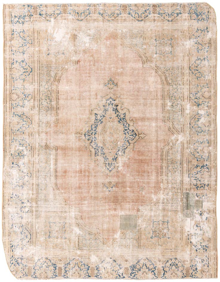 Detail image of 8' 9 x 11' 6 Hand Knotted Ultra Vintage Persian Wool Rug