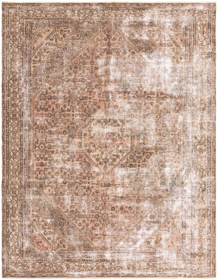 Detail image of 8' 2 x 11' 9 Hand Knotted Ultra Vintage Persian Wool Rug