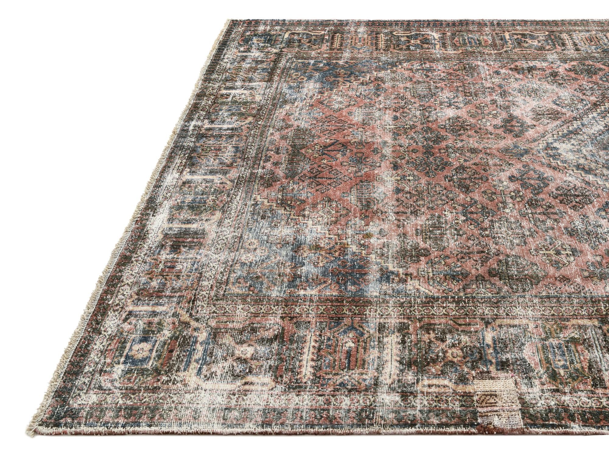 7' 3 x 10' 4 Hand Knotted Ultra Vintage Persian Wool Rug