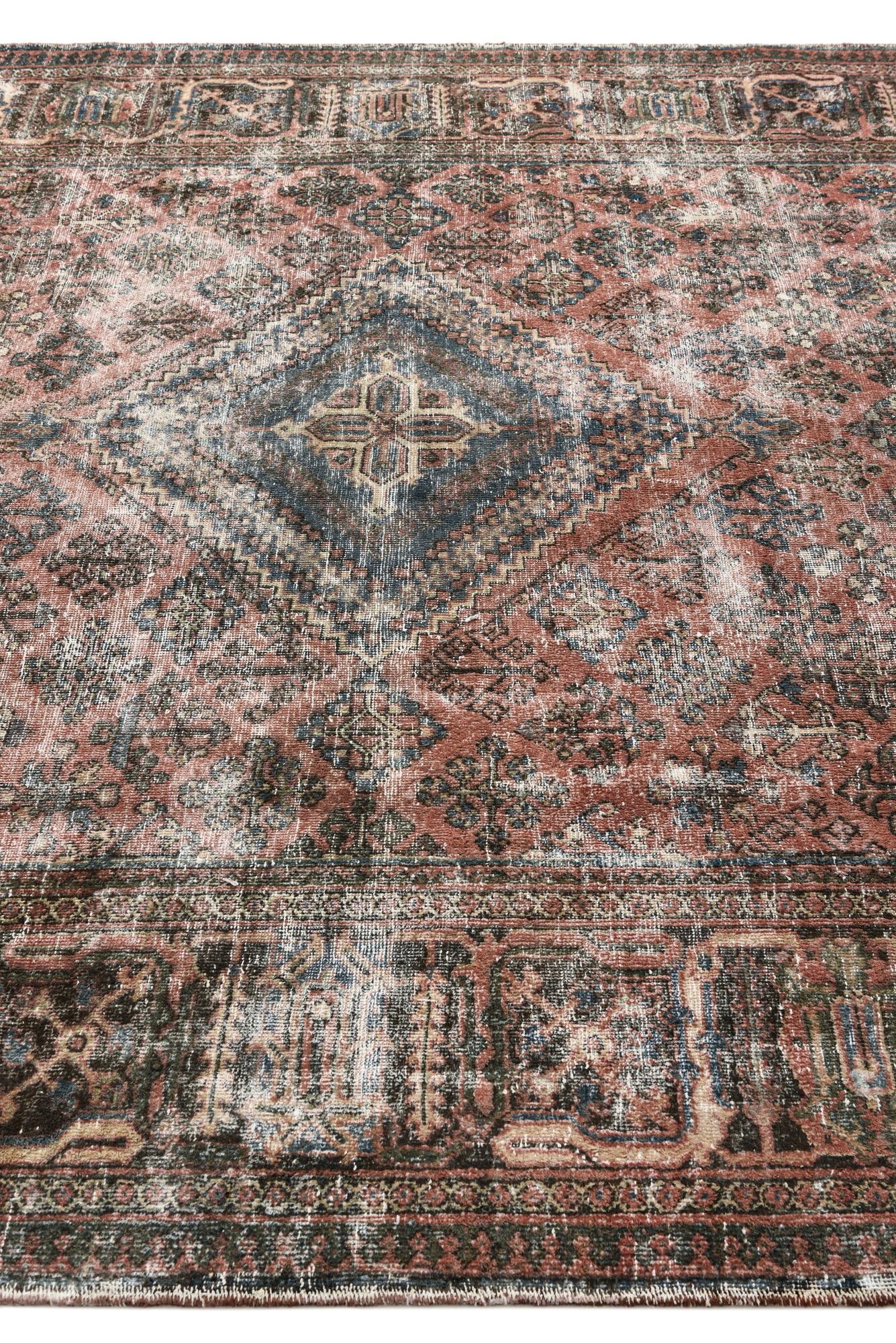 7' 3 x 10' 4 Hand Knotted Ultra Vintage Persian Wool Rug