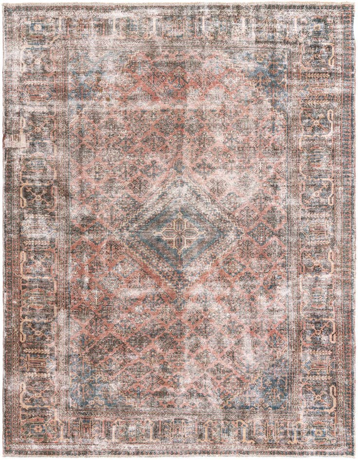 Detail image of 7' 3 x 10' 4 Hand Knotted Ultra Vintage Persian Wool Rug