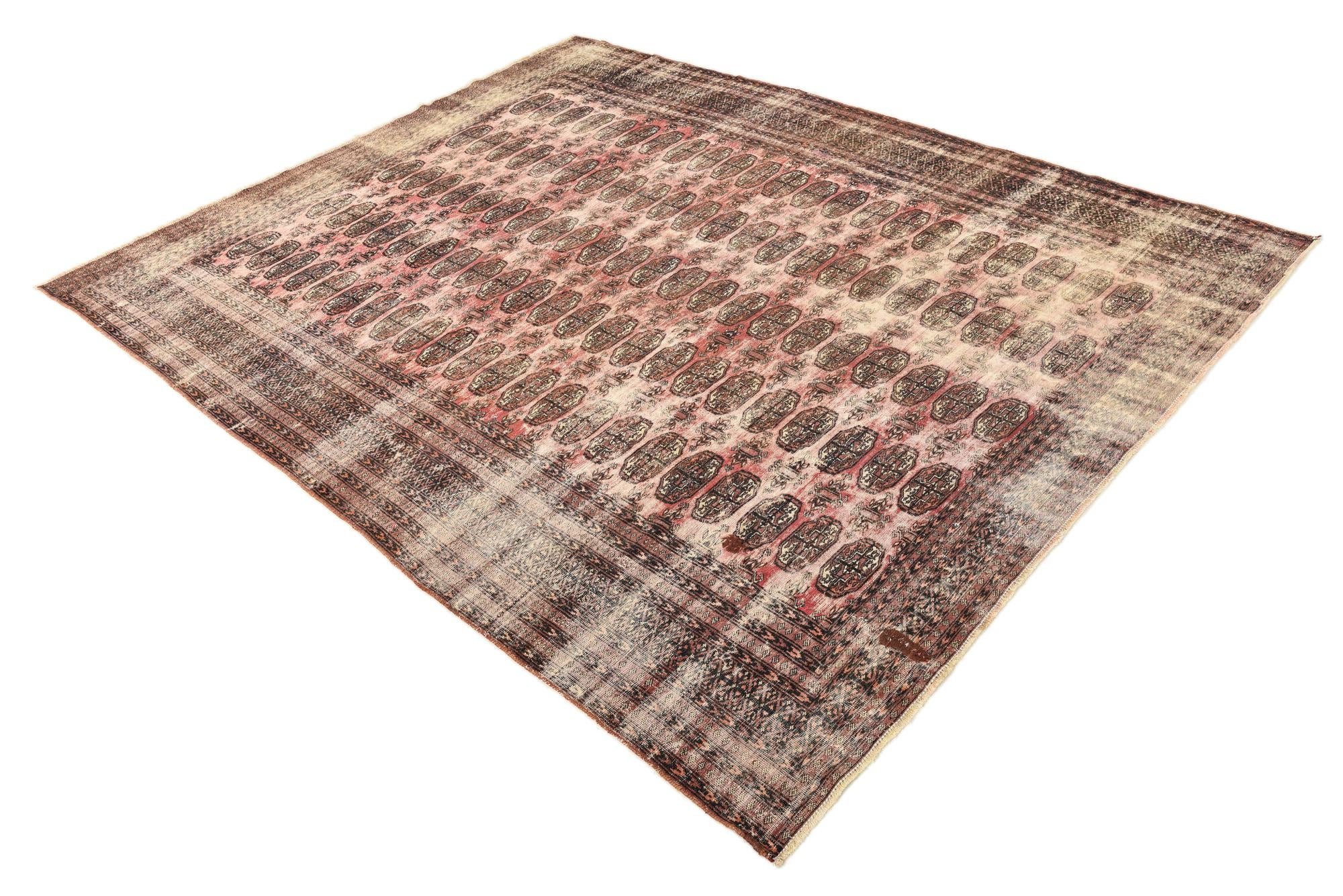 6' 10 x 8' 7 Hand Knotted Ultra Vintage Persian Wool Rug