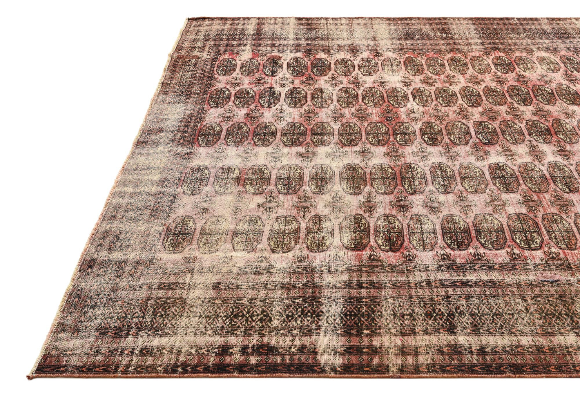 6' 10 x 8' 7 Hand Knotted Ultra Vintage Persian Wool Rug