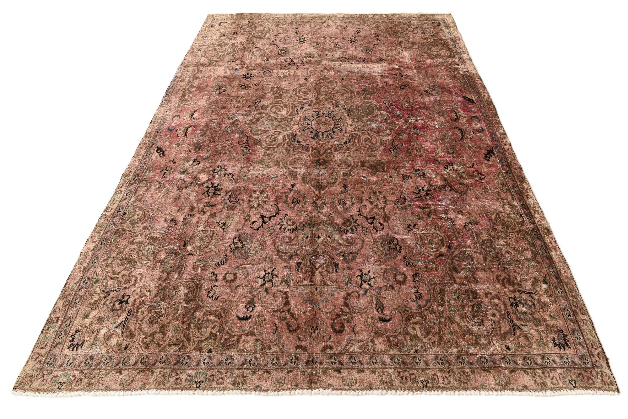 6' 9 x 10' Hand Knotted Ultra Vintage Persian Wool Rug