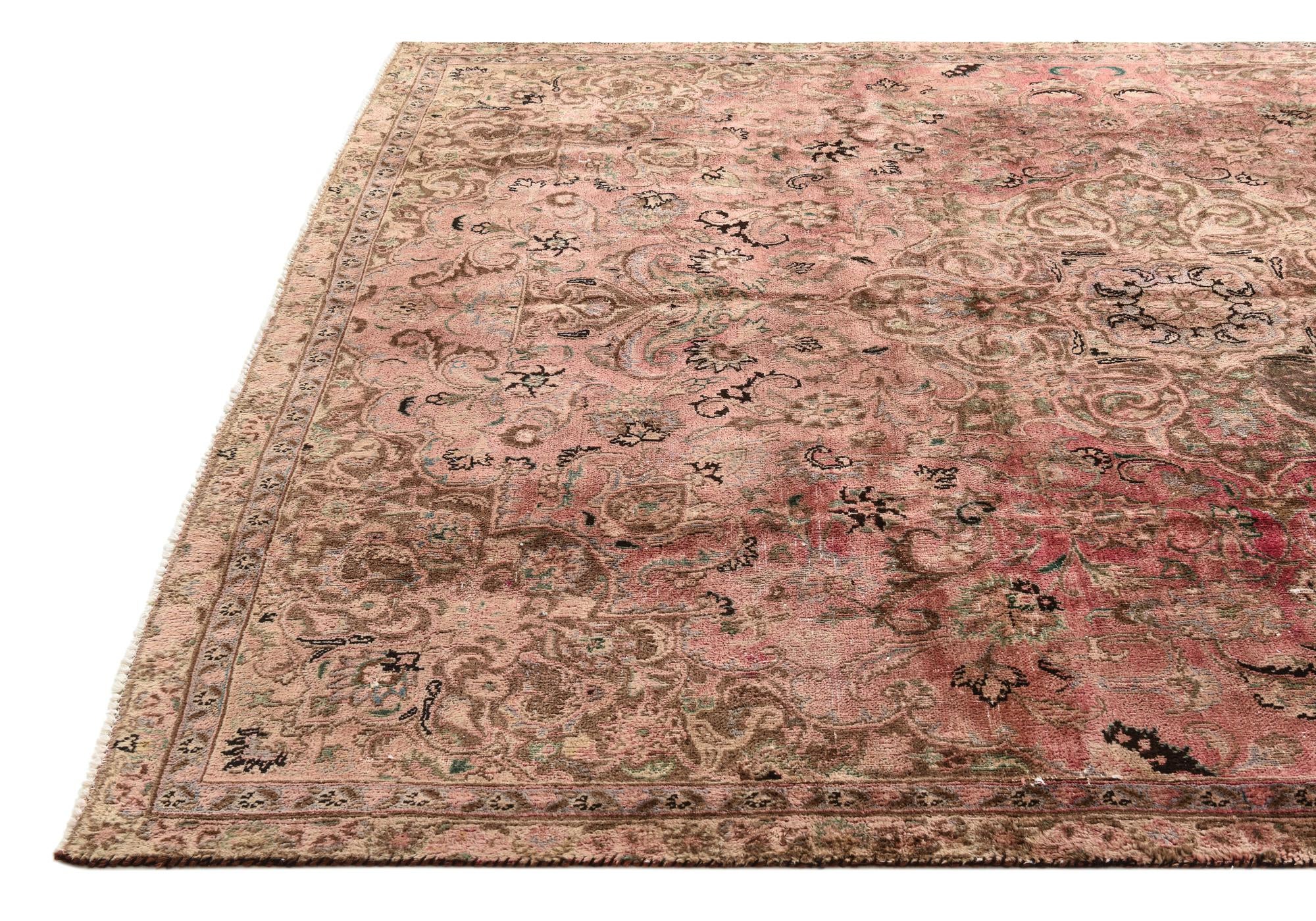 6' 9 x 10' Hand Knotted Ultra Vintage Persian Wool Rug