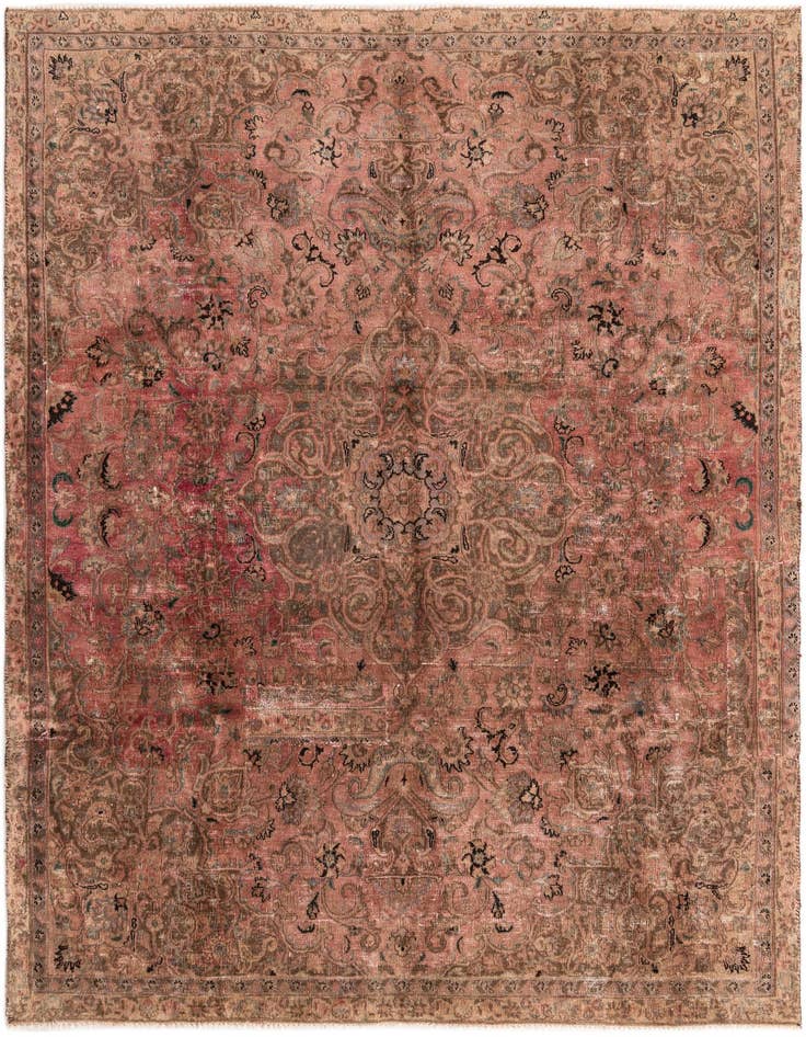 Detail image of 6' 9 x 10' Hand Knotted Ultra Vintage Persian Wool Rug