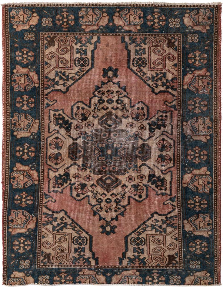 Detail image of 4' 3 x 6' 4 Hand Knotted Ultra Vintage Persian Wool Rug