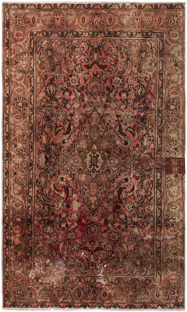 4' 2 x 6' 10 Hand Knotted Ultra Vintage Persian Wool Rug