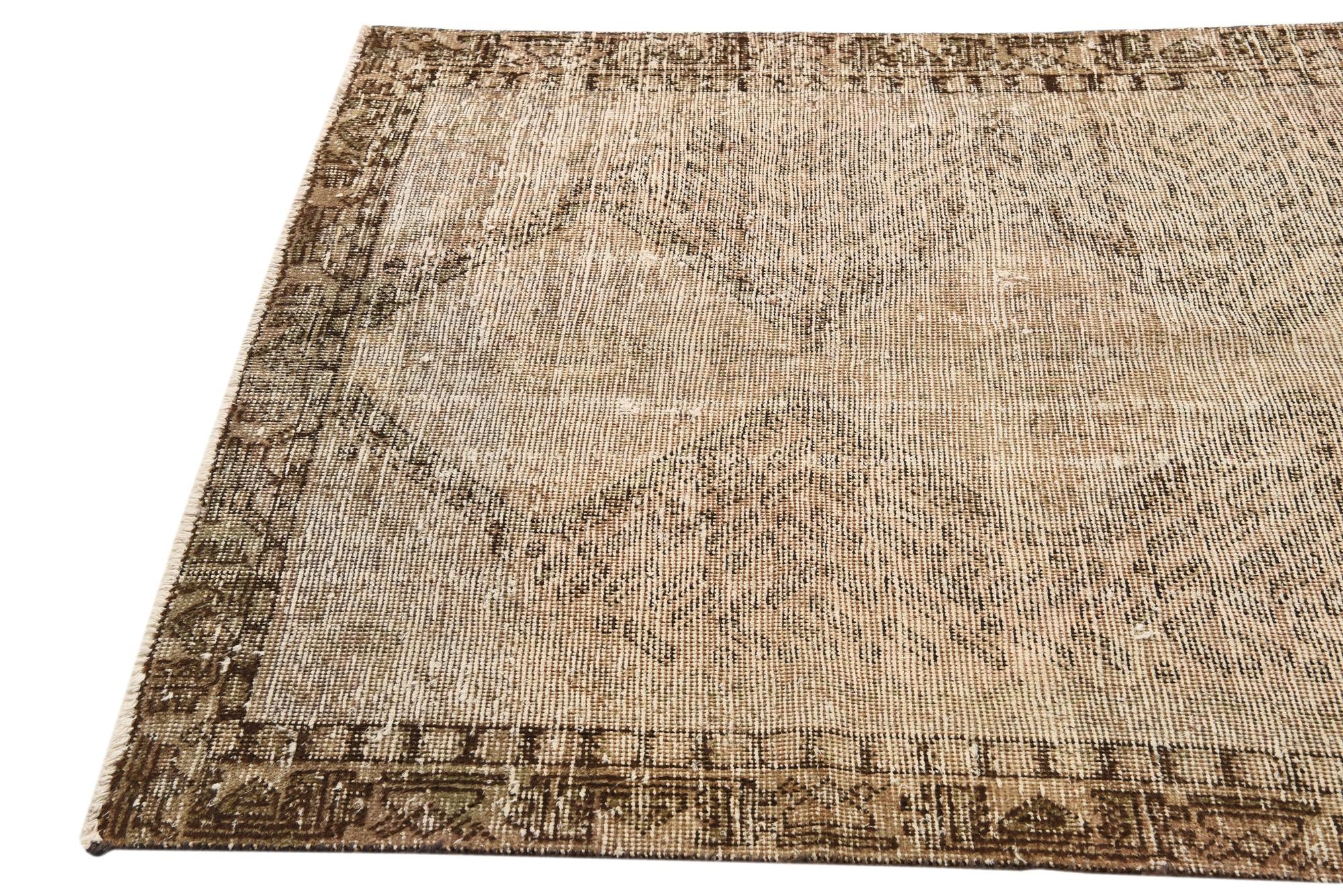 4' 4 x 6' 3 Hand Knotted Ultra Vintage Persian Wool Rug