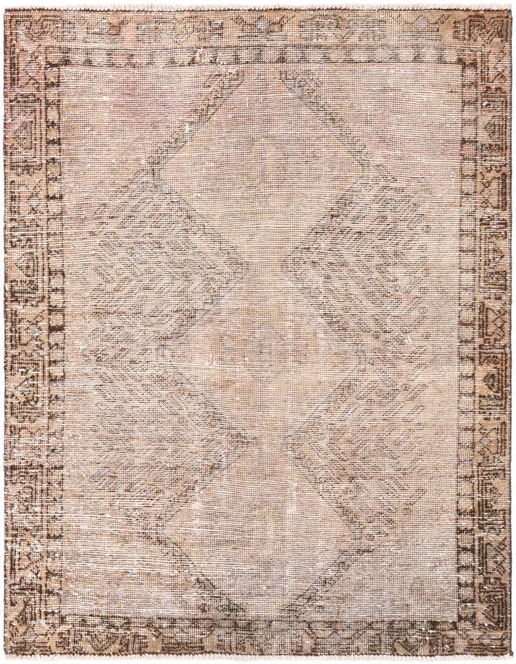Detail image of 4' 4 x 6' 3 Hand Knotted Ultra Vintage Persian Wool Rug