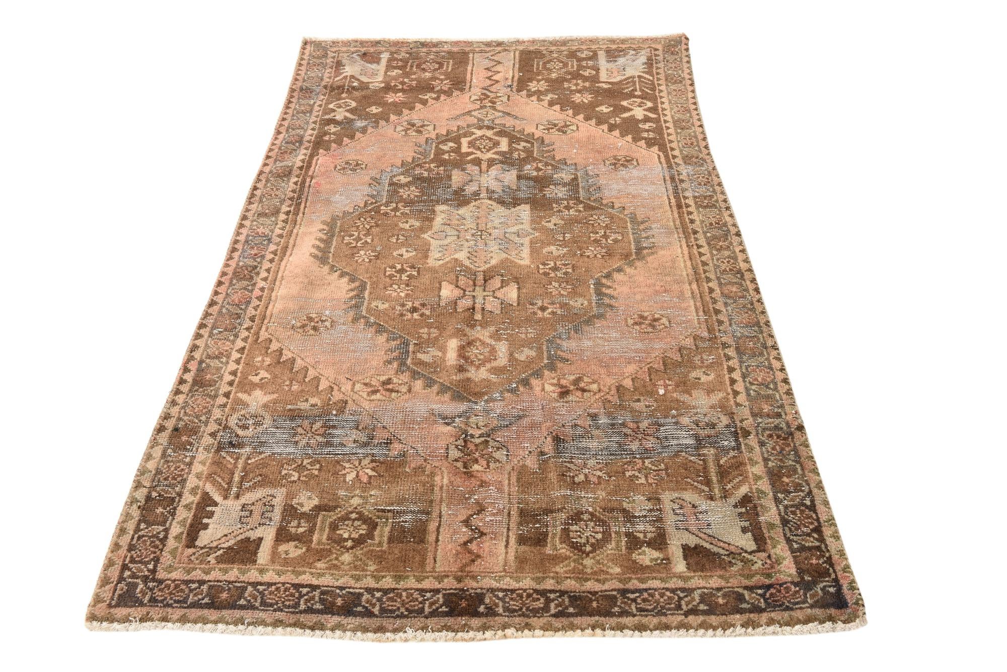 4' x 6' 10 Hand Knotted Ultra Vintage Persian Wool Rug