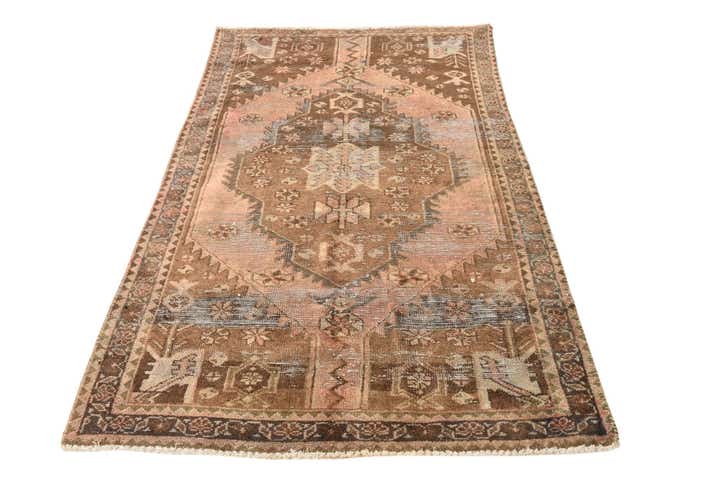 4' x 6' 10 Hand Knotted Ultra Vintage Persian Wool Rug