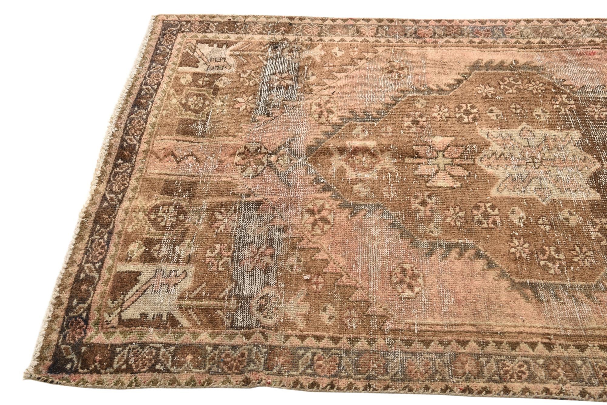 4' x 6' 10 Hand Knotted Ultra Vintage Persian Wool Rug