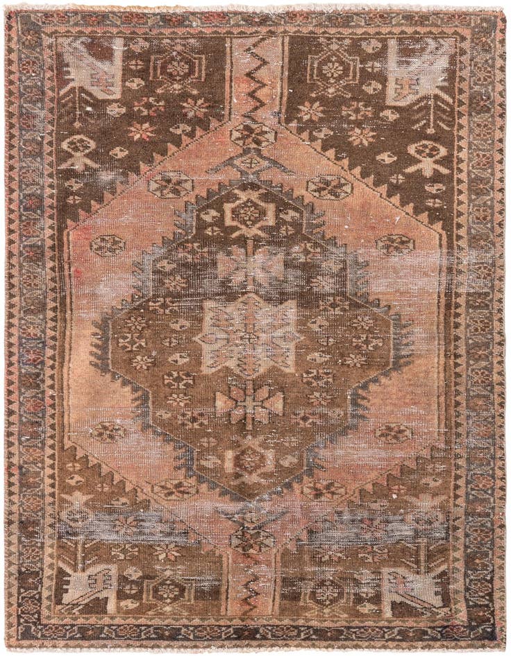 Detail image of 4' x 6' 10 Hand Knotted Ultra Vintage Persian Wool Rug