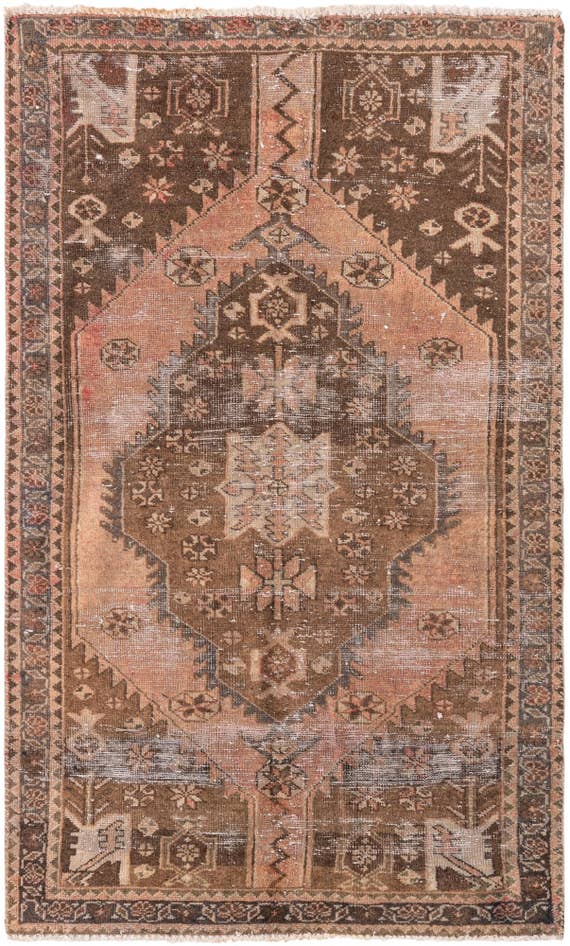 Detail image of 4' x 6' 10 Hand Knotted Ultra Vintage Persian Wool Rug