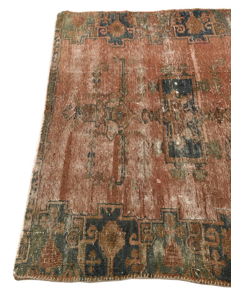 Detail image of 4' 6 x 6' 3  Hand Knotted Ultra Vintage Persian Wool Rug