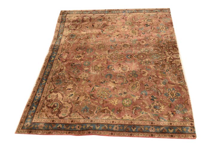 Detail image of 3' 9 x 4' 8 Hand Knotted Ultra Vintage Persian Wool Rug