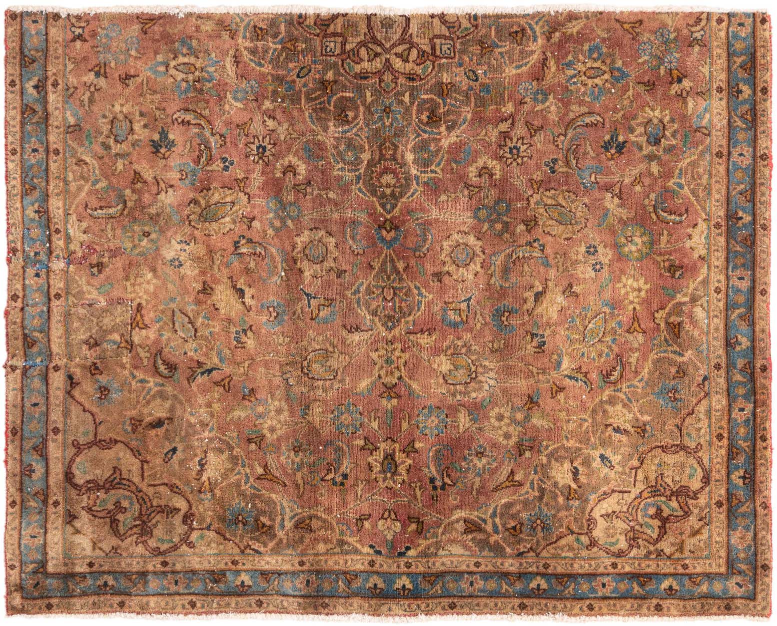 3' 9 x 4' 8 Hand Knotted Ultra Vintage Persian Wool Rug