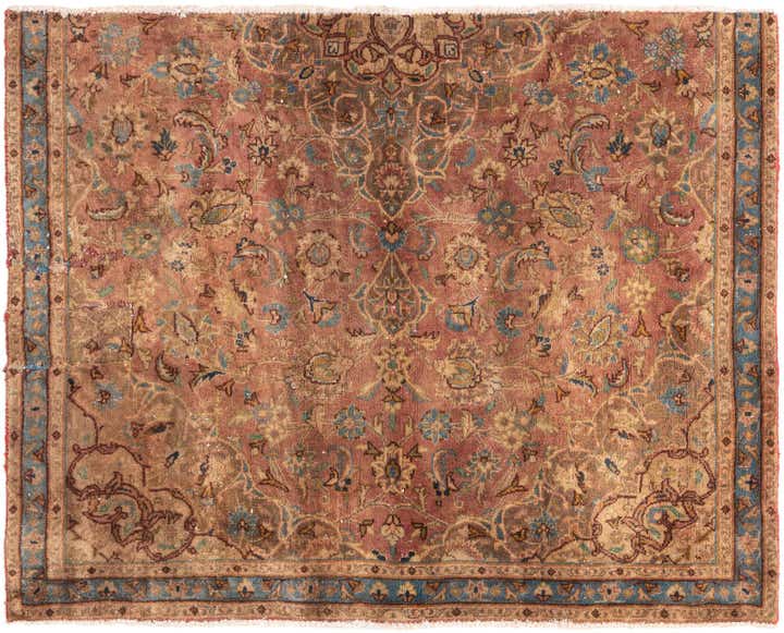 3' 9 x 4' 8 Hand Knotted Ultra Vintage Persian Wool Rug