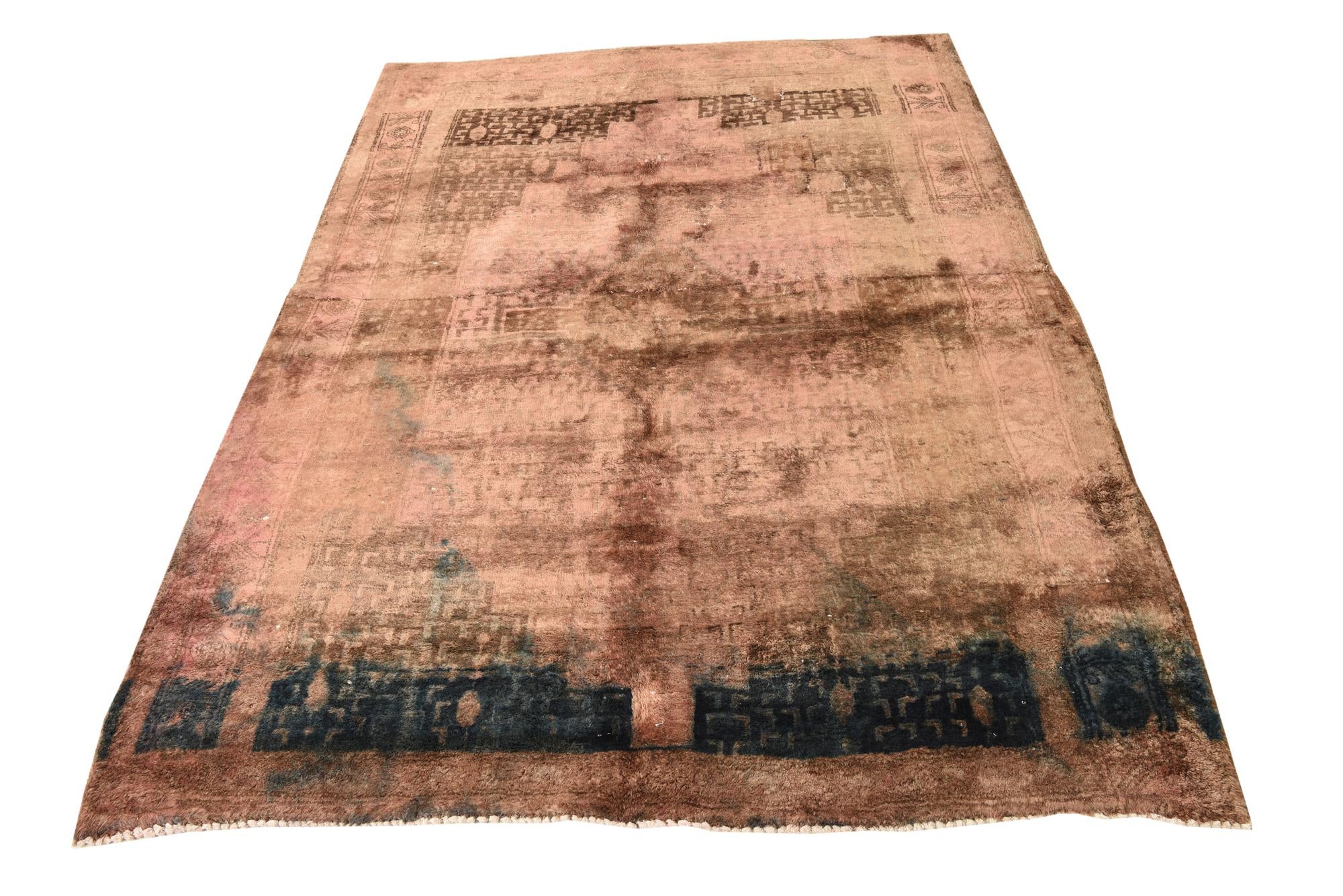 155cm x 220cm anudado a mano Ultra Vintage Alfombra Persa Lana