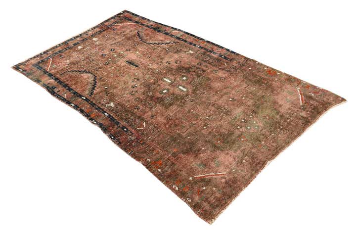3' 9 x 6' 8 Hand Knotted Ultra Vintage Persian Wool Rug