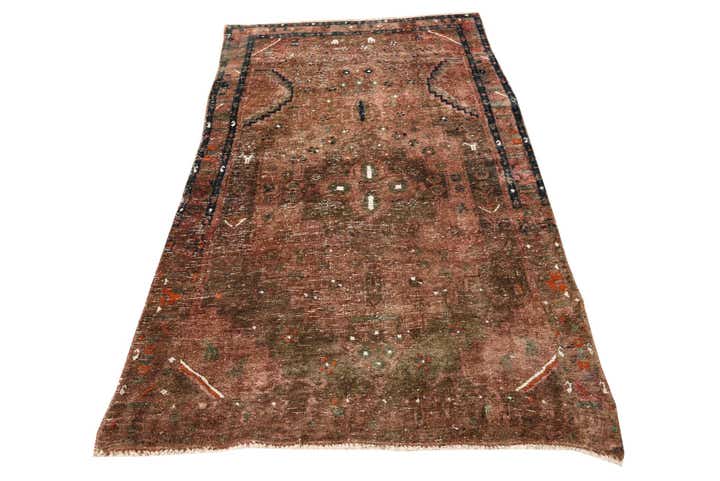3' 9 x 6' 8 Hand Knotted Ultra Vintage Persian Wool Rug