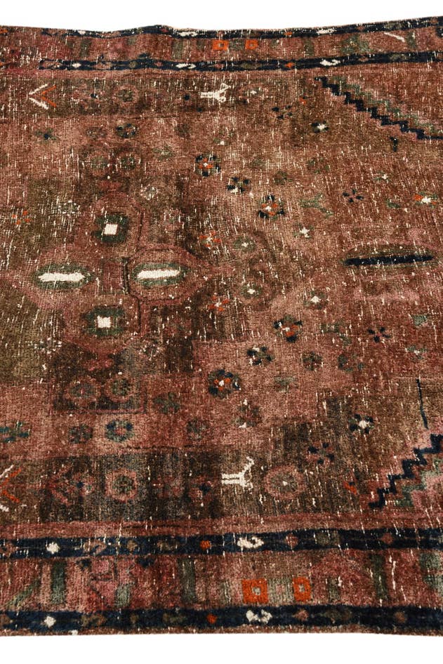 Detail image of 3' 9 x 6' 8 Hand Knotted Ultra Vintage Persian Wool Rug